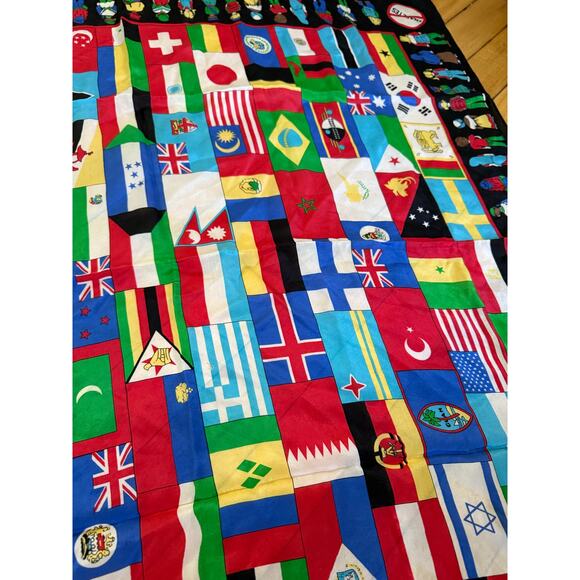 Silk World Flags Children NO Diabetes 100% Silk Colorful Square Scarf - Picture 4 of 9